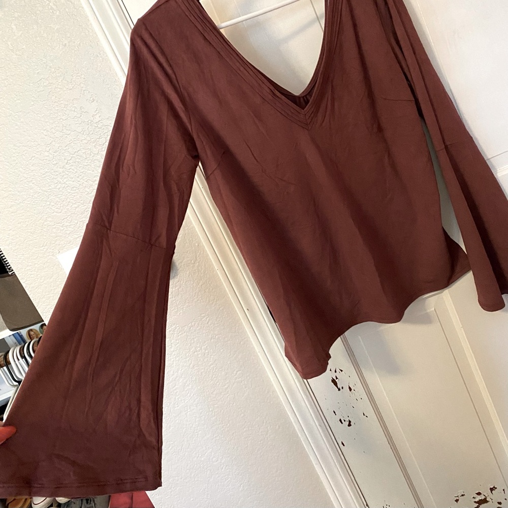 Super Soft Comfy Velour Blouse with Bangled Long Sleeves
